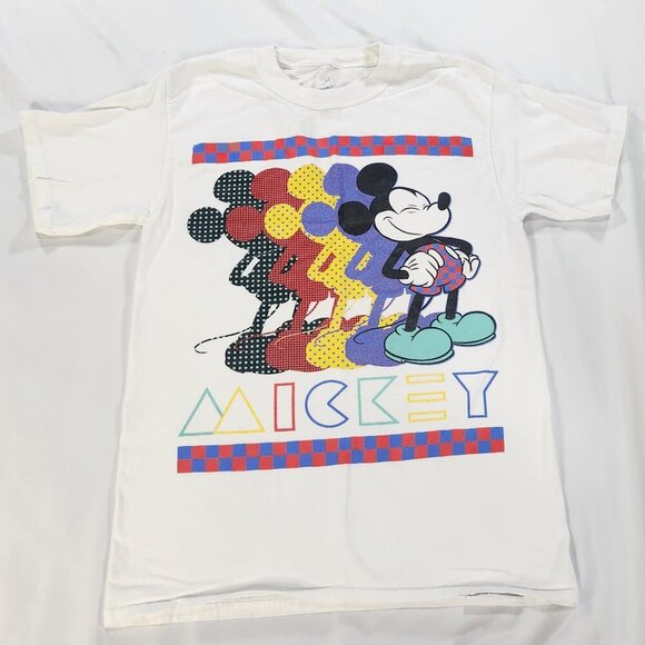 DISNEY unisex white Mickey Mouse geometric graphic print crew neck 
Lot N - Picture 1 of 2